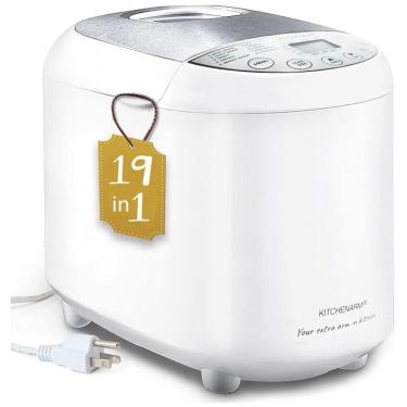 Imagem de Máquina de Pão KITCHENARM 19 em 1 HANDY, Branco com Tampa e Câmara em Aço Inoxidável, 19 Programas Automáticos, Timer de Atraso