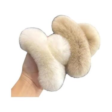 Imagem de Grande Presilha De Cabelo De Pelúcia Para Mulheres, Estilo Outono Inve