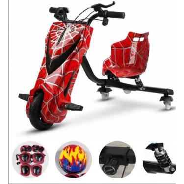 Imagem de Triciclo Drift Elétrico Cor Homem Aranha 350W com amortecedor Bluetoot