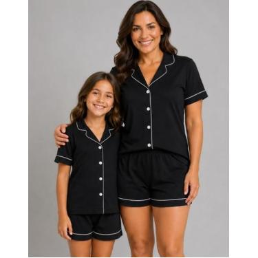Imagem de Pijama Mãe e Filha Combinando Conjunto Americano Algodão Premium Blogu
