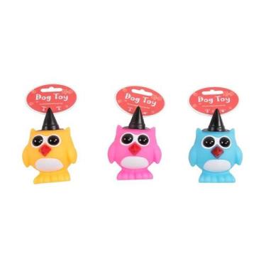 Imagem de Brinquedo Pawspals Vinyl Owl para Cães - Cores Sortidas - Pawspals / D