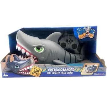 Imagem de Tubarão de Controle Remoto Shark Attack com Movimento em Todas as Direções e Modo Ataque Cinza Multikids