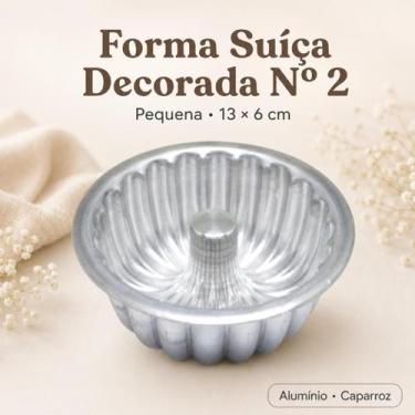 Imagem de Forma Suíça Decorada Nº 2 Tamanho P 13x6cm em Alumínio Caparroz para B