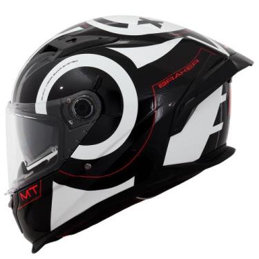 Imagem de Capacete MT Braker Inox, Preto, Branco, 60