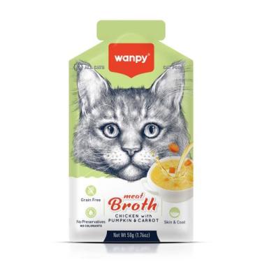Imagem de Truly Wanpy Petisco Sopa para Gatos Sabor Frango, Abóbora e Cenoura 50