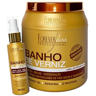Imagem de Kit Banho De Verniz Forever Liss Máscara 1kg + Óleo De Coco