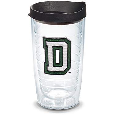 Imagem de Tervis Copo grande com logotipo verde Dartmouth com emblema e tampa preta 473 g, transparente