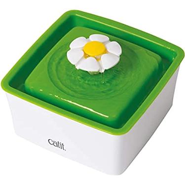 Imagem de Catit 2.0 Mini fonte de bebida de flores – Fonte de água para gatos com filtro triplo e opções ergonômicas para beber, verde
