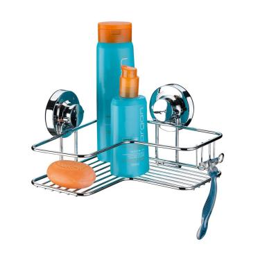 Imagem de Suporte Shampoo Sabonete Prateleira Banheiro Canto Com Ventosa - 4001 Future