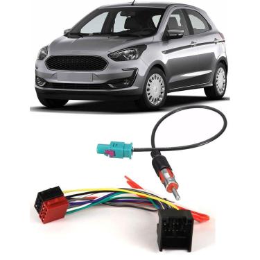 Imagem de Kit Chicote de Ligação + Chicote Adaptador de Antena Ford Ka 2019 2020 2021