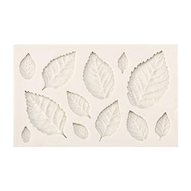 Imagem de moldes de silicone de grau alimentício,Moldes de fondant de folha para decoração de bolo, moldes de silicone em forma de folha 3D DIY molde de fondant ferramenta de decoração de bolo, moldes de silicone para chocolate, doces, geleia, cubo de gelo