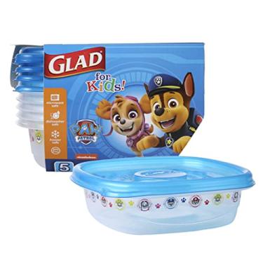 Imagem de Glad for Kids Paw Patrol GladWare Medium Lunch Square Food Storage Containers with Lids | 25 oz Kids Food Containers with Paw Patrol Design, 5 Count Set | Tight Seal Food Storage Containers for Food