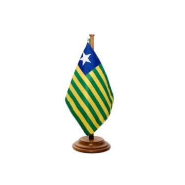 Imagem de Bandeira De Mesa Estado Piauí 12x17cm Com Pedestal
