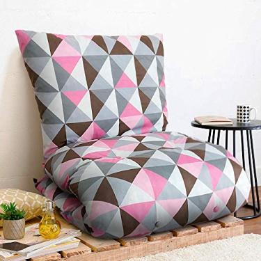 Imagem de Futon Dobrável De Espuma Solteiro Geométrico Rosa-Emcompre
