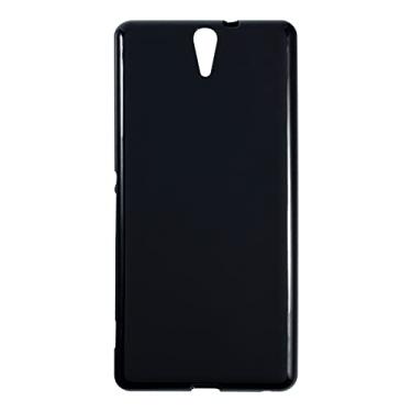 Imagem de Capa para Sony Xperia C5, capa traseira de TPU macio à prova de choque silicone bumper anti-impressões digitais capa protetora de corpo inteiro para Sony Xperia C5 Ultra (15 cm) (preto)