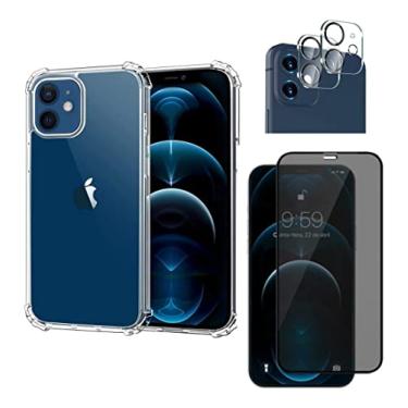Imagem de Capa Capinha Compatível Com iPhone 12, 12 Pro, 12 Pro Max + Película Privacidade + Proteção da Lente da câmera - (HARD GLASS STORE) (iPhone 12 Pro (6.1))