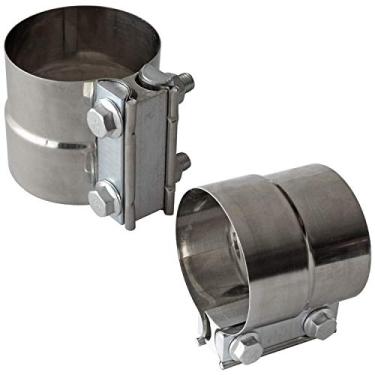 Imagem de Braçadeiras de escapamento de 7,6 cm de aço inoxidável para amortecedor de 7,6 cm de diâmetro interno a 7,6 cm de diâmetro externo Turbo Diâmetro de conexão do sistema de ponta do carro (2 unidades)