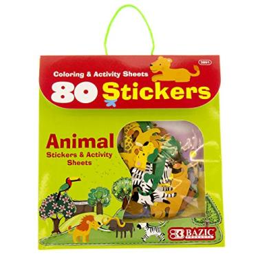 Imagem de Adesivo sortido BAZIC série Animal, 80/bolsa, capa com 24 (3861-24)