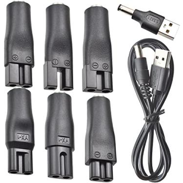 Imagem de 8 peças de cabo de alimentação 5V carregador de substituição adaptador USB adequado para cortadores de cabelo, aparadores de barba, barbeadores, instrumentos de beleza, lâmpadas de mesa, purificadores