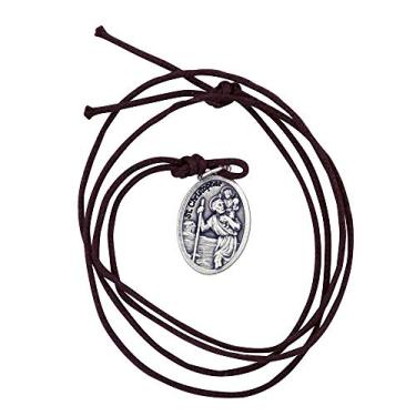 Imagem de Colar com medalha de São Patrício e Santo Assunto da VILLAGE | Vem com cordão e cartão de oração para confirmação | joia cristã