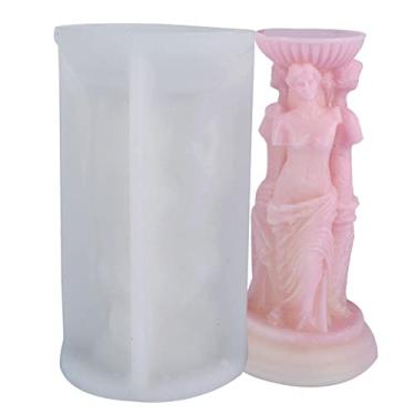 Imagem de 2 Pcs Moldes para velas de coluna romana, Antigo trilhos de silicone moldes listra forma cilindro vela, Pilar Romano Antigo Molde de Silicone para Vela Sabão Resina Jóias Fazendo Artesanato DIY Aocate