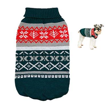 Imagem de Yajun Suéter de inverno para cães suéter quente de Natal malha colete roupas de gato bonito traje outono gato casaco filhote gatos roupa exterior, verde, M