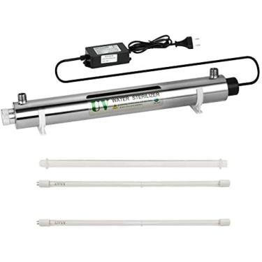 Imagem de Esterilizador De Água UV 25W Aço Inoxidável 304 Esterilizador Ultravioleta, Filtro Esterilizador Purificador De Água Ultravioleta, Taxa De Esterilização 6GPM 99,99%, Com 2 Pcs Tubo UV