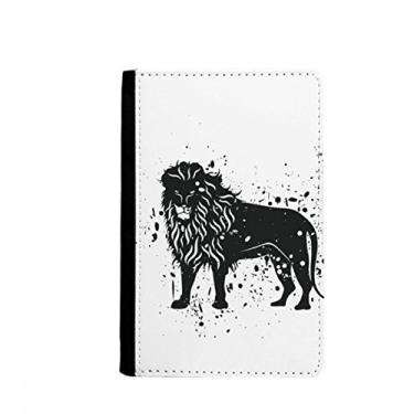 Imagem de Leão mexicano simples porta-passaporte preto e branco Notecase Burse capa carteira porta-cartão, Multicolor