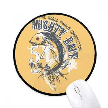 Imagem de DIYthinker Linha desenho peixe mighty isca padrão mouse pad desktop escritório tapete redondo para computador