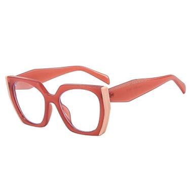 Imagem de Óculos de sol quadrado fashion olho de gato para mulheres vintage preto branco óculos de sol feminino gradiente tons gafas, vermelho rosa claro, tamanho único