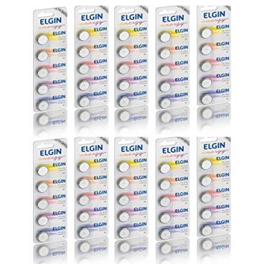 Imagem de kit com 10 cartelas de baterias cr2032 Elgin (50 baterias)