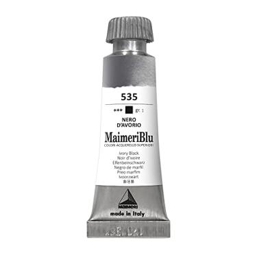 Imagem de MAIMERI BLU Tinta Aquarela Profissional Bisnaga 12ml, Preto Marfim