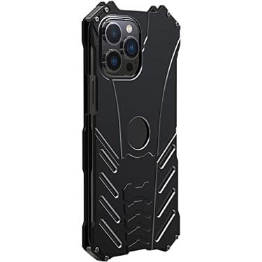 Imagem de KANUZ Capa para iPhone 14/14 Plus/14 Pro/14 Pro Max, proteção resistente à prova de choque, capa resistente de corpo inteiro militar, capa de telefone de armadura rígida de metal (tamanho: 14 Pro 6,1 polegadas)