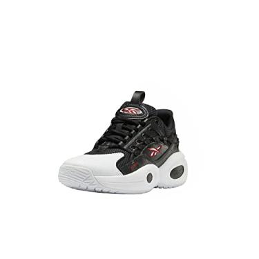 Imagem de Reebok Tênis de basquete unissex infantil Solution Mid, preto/branco/vermelho vetor, 20
