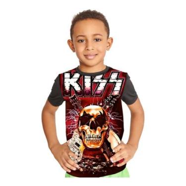 Imagem de Camiseta Infantil Kiss Banda De Rock Ref:218 - Smoke