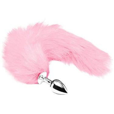 Imagem de Plug Anal Cauda Raposa Aço Inoxidável P M e G Brinquedo Sexual Sexshop Rosa (P)