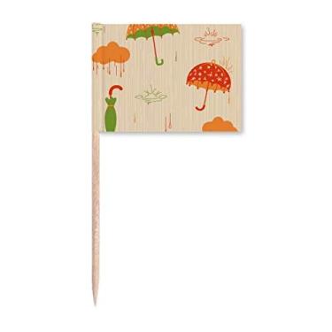 Imagem de Guarda-chuva nuvens chuva gotejamento clima palito bandeiras marcador decoração de festa