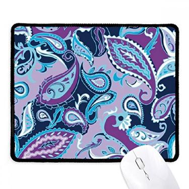 Imagem de Blue Flower Leaf Point Line Estampa abstrata Mousepad Borda costurada Tapete de borracha para jogos