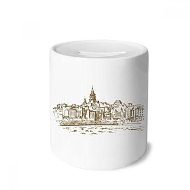 Imagem de DIYthinker Caixa de moedas de cerâmica com desenho de marco do Peru Rio Porquinho presente