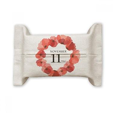 Imagem de Corn Garland Remembrance Day UK Capa de papel para lenços faciais Bolsa de linho de algodão