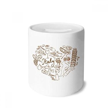 Imagem de DIYthinker Caixa de moedas de cerâmica Love Wine Italy com comida de uva para presente de cofrinho