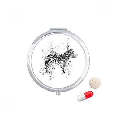 Imagem de Porta-comprimido Mexican Pinto simples preto e branco, caixa de armazenamento de remédios