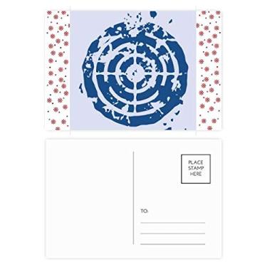 Imagem de Design de alvo azul com ilustração redonda, estampa de Natal, Natal, celebração, cartão postal Blessing Mailing Card