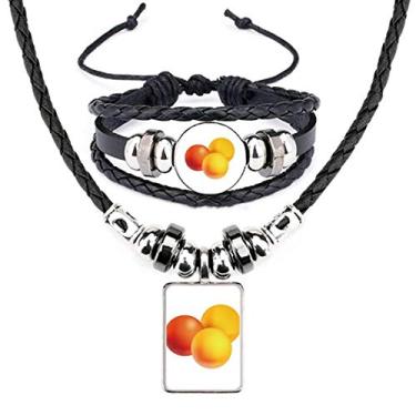 Imagem de Conjunto de joias de pulseira de couro com estampa de produtos de cuidados com a saúde da Orange Pill