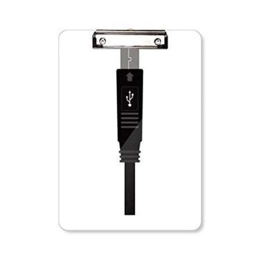 Imagem de Cabo de carregamento preto padrão USB prancheta pasta bloco de escrita placa de apoio A4