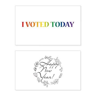 Imagem de LGBT Bandeira de arco-íris I Vote Today New Year Festival Cartão de felicitações Bless Message Present
