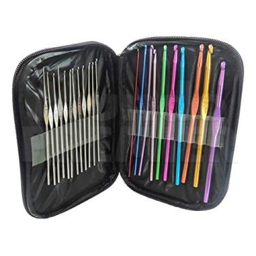 Imagem de Estojo 22 Agulhas Sortidas Crochê E Case Estojo Com Zíper