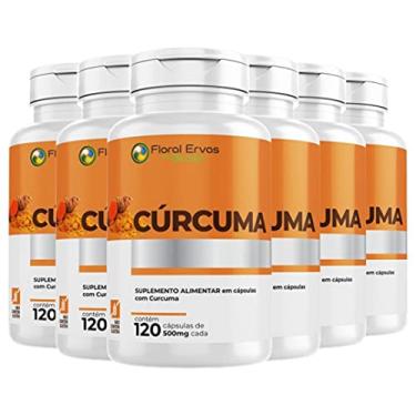 Imagem de Floral Ervas do Brasil, Cúrcuma 500 mg 6x 120 Cápsula Açafrão Tumérico Açafrão Índia