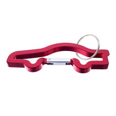 Imagem de West Coast Paracord Carro Metal Primavera Chaveiro Mosquetão com Anel Dividido (Vermelho, 2 Pacotes)