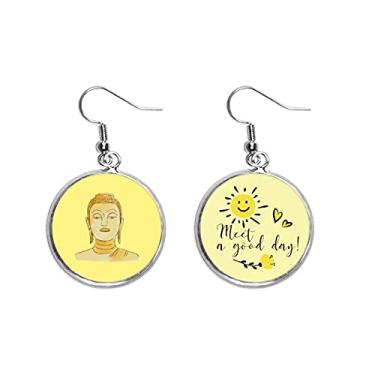 Imagem de Brinco Blessing Gold Pinch Body Staring Rettrait Ear Drop Sun Flower Jewelry Fashion